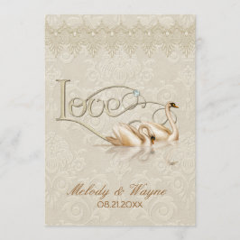Marfil de Damask Swan Elegance - Invitación a la b