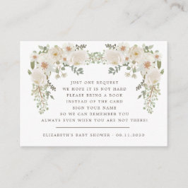 Marfil elegante floral tarjeta de alojamiento para