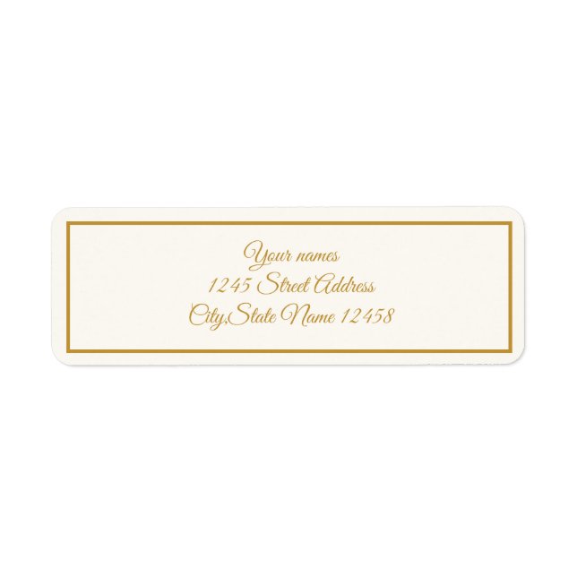 Marfil elegante y    etiqueta dorada (Frente)