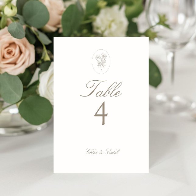 Marfil | Número de tarjeta de mesa de boda ovalada (Subido por el creador)