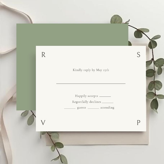 Marfil & Verde | Flor de Rosa Boda RSVP  (Subido por el creador)