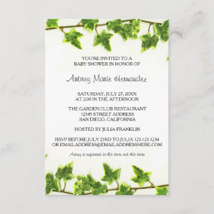 Marfil verde - Invitación Baby Shower 3x5