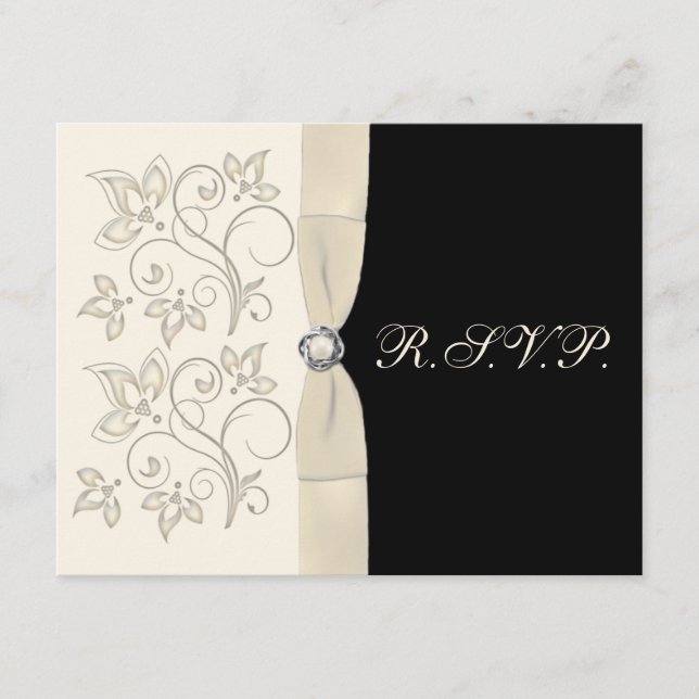 Marfil y negro con tarjeta de respuesta Knot de am (Anverso)