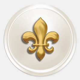 Marfil y Oro  Sello de Sobres Fleur de Lis