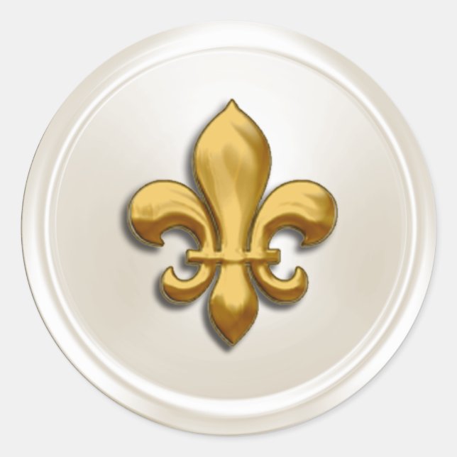 Marfil y Oro  Sello de Sobres Fleur de Lis (Anverso)
