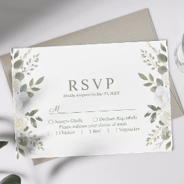Marfil Y Sage Elegante Boda Floral RSVP