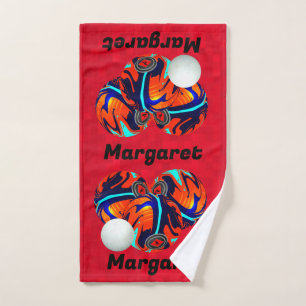 Margaret Name En Bolas De Césped Rojo, Toalla De M