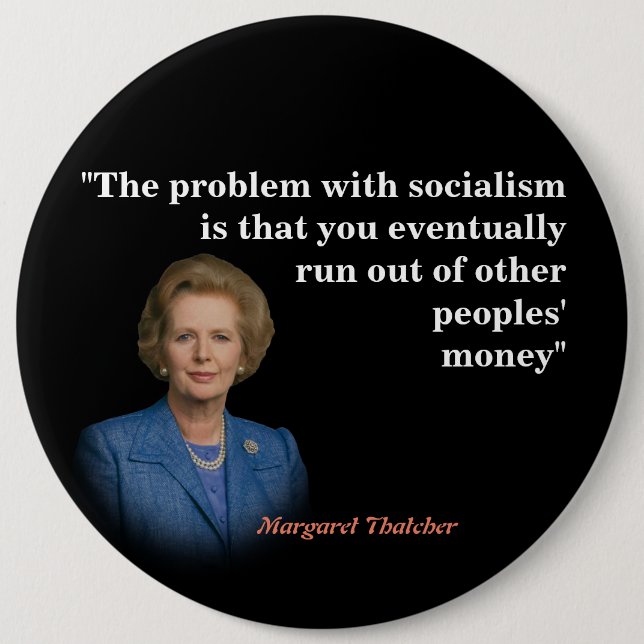 Margaret Thatcher Cita Sobre El Botón Del Socialis (Anverso)