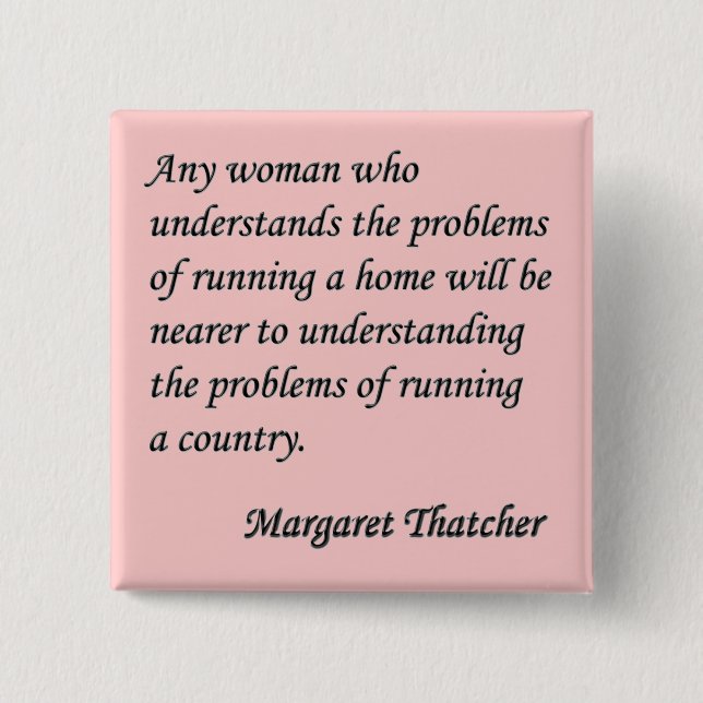 Margaret Thatcher "que corre botón de la cita de (Anverso)