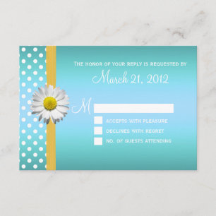 Margarita azul y amarilla que casa la tarjeta de