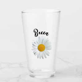Margarita Blanca Alegra Flor Personalizada en Vidr