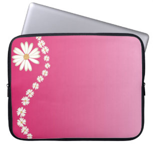 Margaritas en funda para computadora portátil rosa