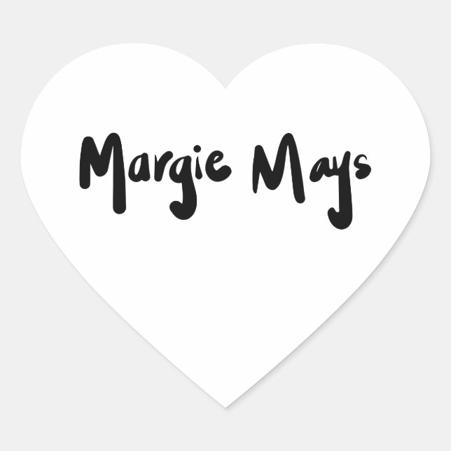 Margie Mays Signature Heart Pegatina (Anverso)