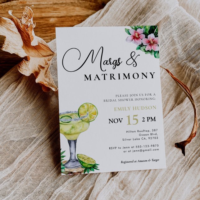 Margs and Matrimony Bridal Shower Invitación (Subido por el creador)