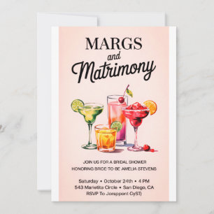 Margs and Matrimony Bridal Shower Invitación   Wat