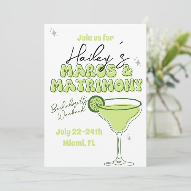 Margs y matrimoniales invitación itinerario desped (Anverso de pie)