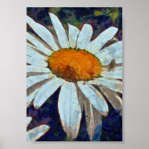 Marguerite Daisy con insectos alados arte floral