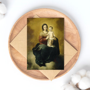 María e hijo, postal Bella Artes de época