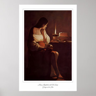 María Magdalena con lámpara de aceite  Impresión d