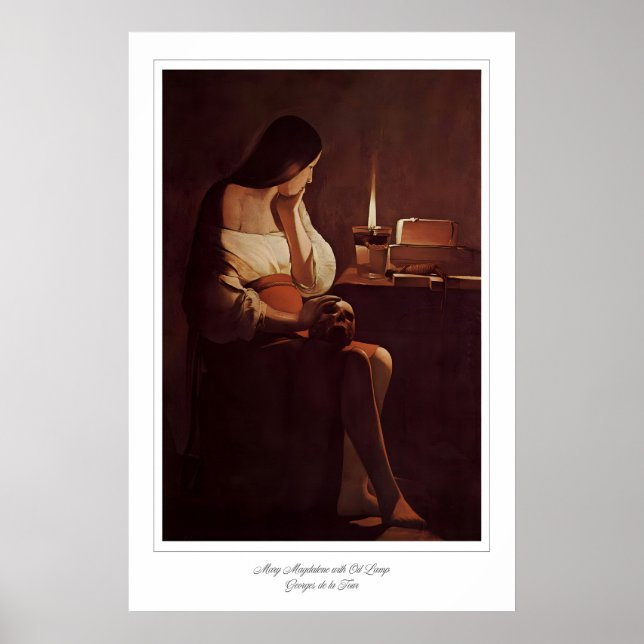 María Magdalena con lámpara de aceite  Impresión d (Frente)