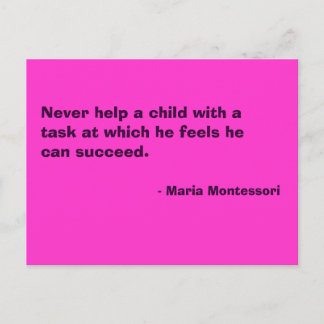 Maria Montessori Cita No. 6 Tarjeta postal