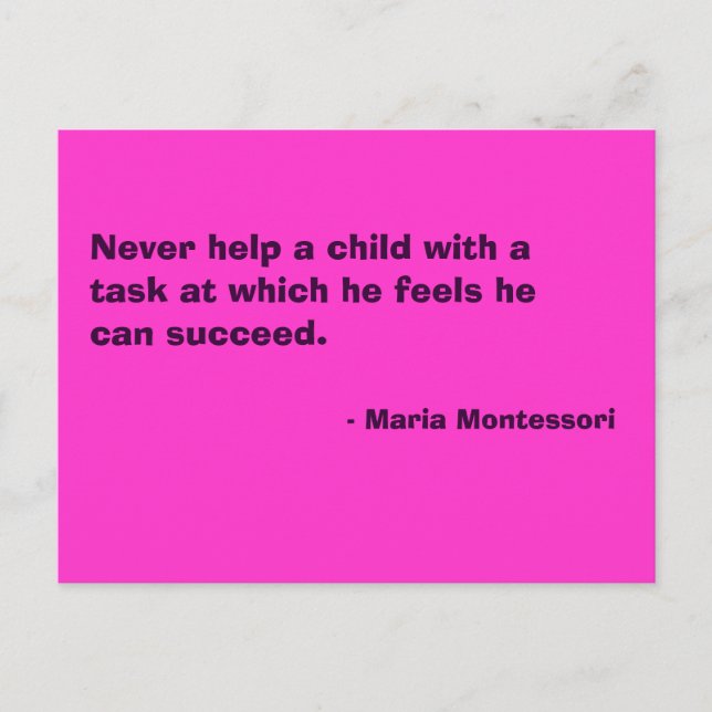 Maria Montessori Cita No. 6 Tarjeta postal (Anverso)