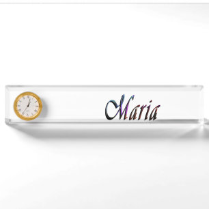 Maria, nombre, logotipo, letrero del escritorio