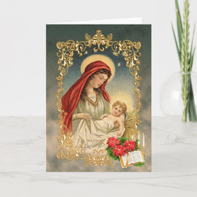 María Y Jesús ~ Navidades - Tarjeta De Saludo (Anverso)
