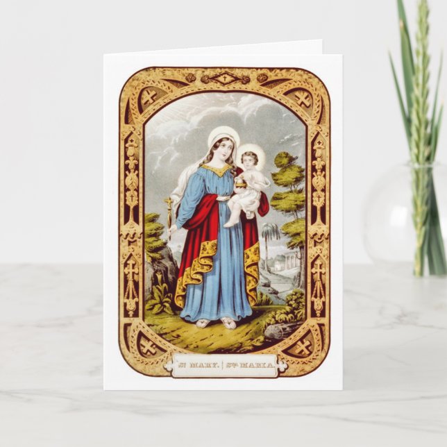 María y Jesús, una carta vintage de Navidad (Anverso)