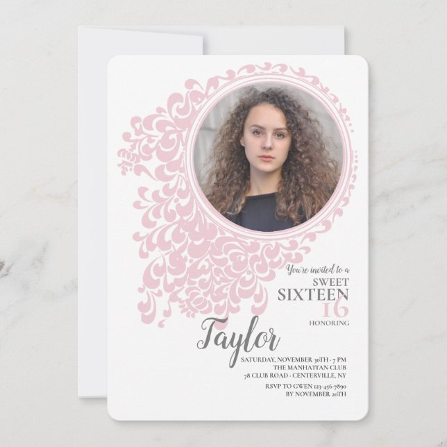 Mariah Sweet Dieciséis Invitaciones Fotográficas (Anverso)