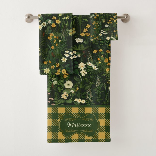 Marianne Dark Daisy Floral Plaid (In situ)