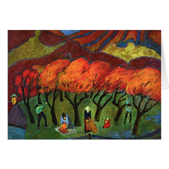 Marianne von Werefkin - Cosecha de fruta en la mon (Anverso (Horizontal))