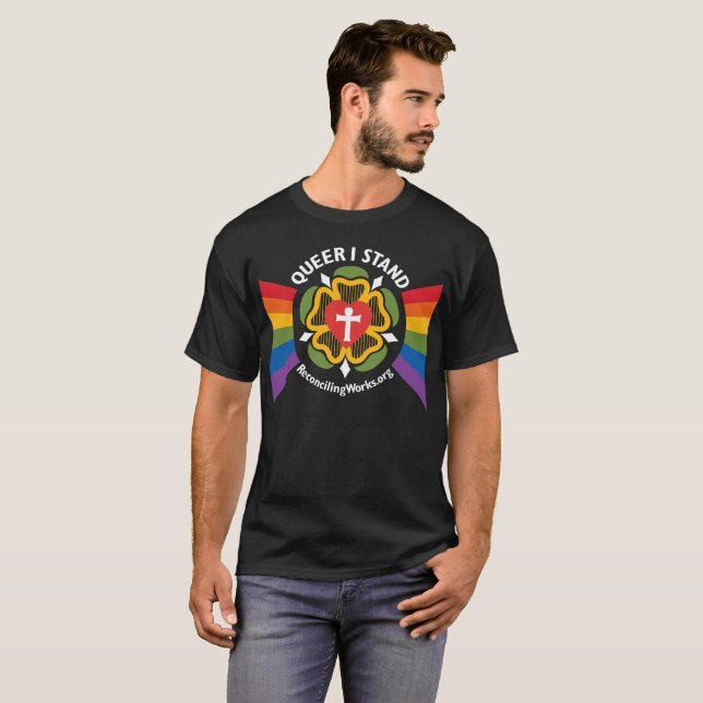 "Maricón coloco" la camiseta (en tela oscura) (Anverso completo)