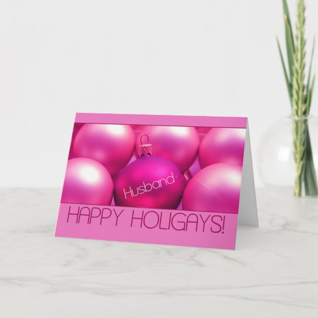Marido - Tarjeta Rosa Happy Holigays (Anverso)