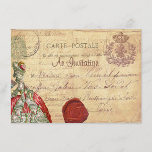 Marie Antoinette Carte Postale Invitación Parisien