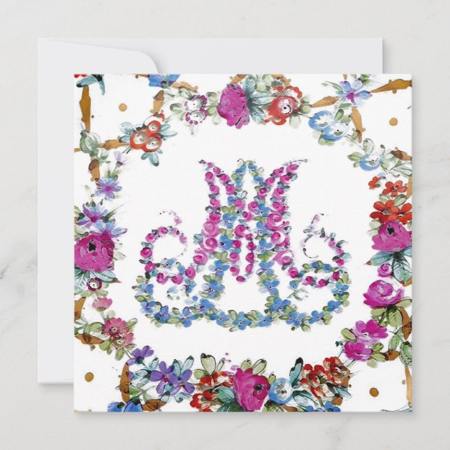 Marie Antoinette en Flores ~ Invitaciones (Anverso)
