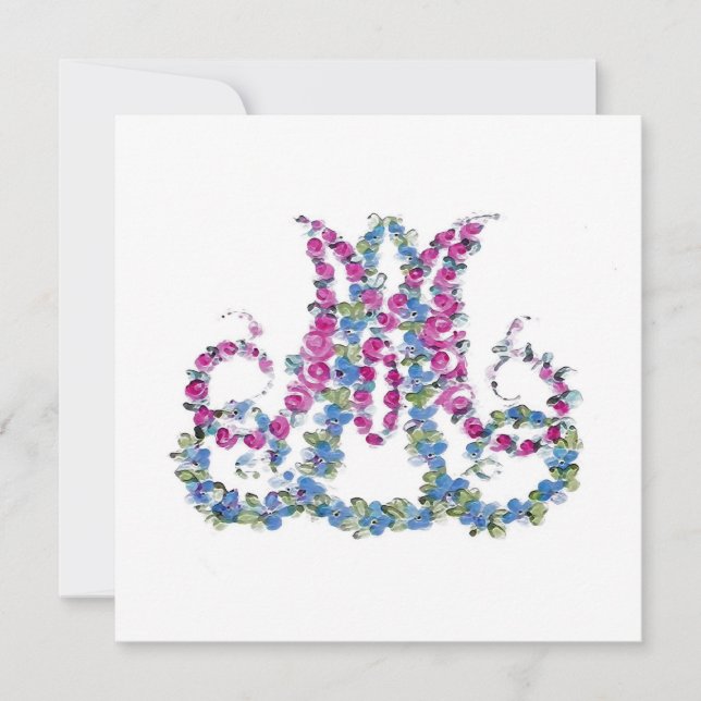 Marie Antoinette en Flores ~ Invitaciones (Anverso)