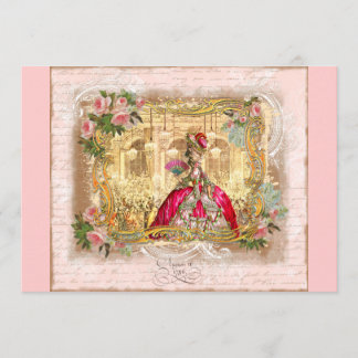 Marie Antoinette en Versalles Party Invitaciones