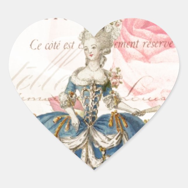 Marie Antoinette Envelope Pegatinas del corazón (Anverso)
