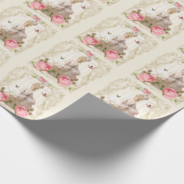 Marie Antoinette Envoltura de papel marco rosa ros (Esquina)