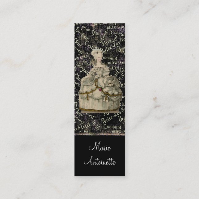 Marie Antoinette Extravagant Vestido ~ Tarjeta de  (Anverso)