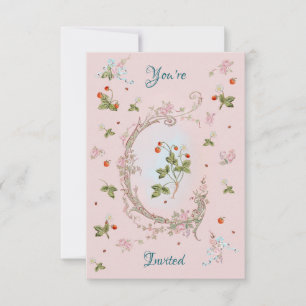 Marie Antoinette Petite Strawberry Pink Invitación