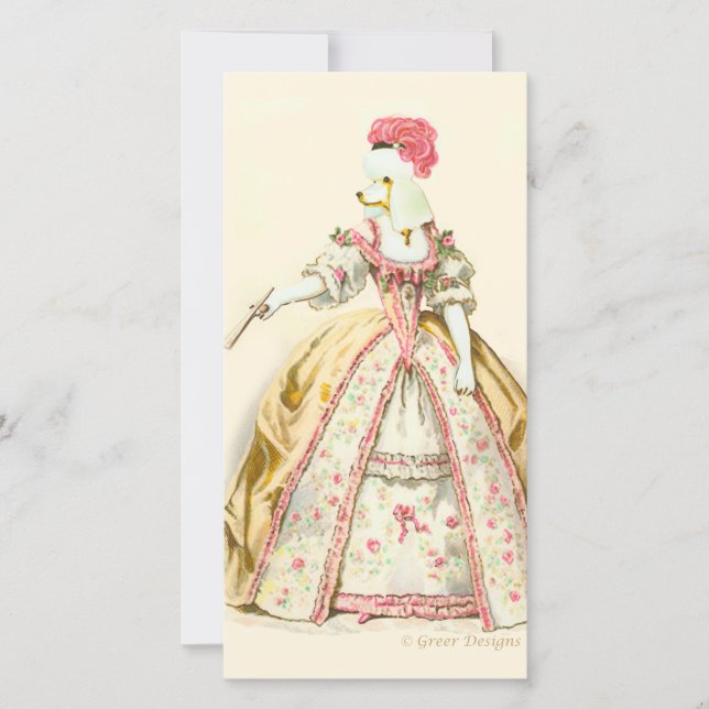Marie Antoinette Poodle Fashion Plate Stationery (Anverso)