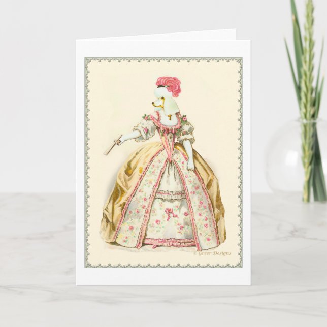 Marie Antoinette Poodle Fashion Plate Stationery (Anverso)