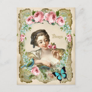 Marie Antoinette Rococo Rosa Chica postal
