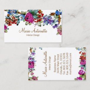 Marie Antonieta en flores - tarjeta de visita