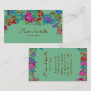 Marie Antonieta en las flores - tarjetas de visita