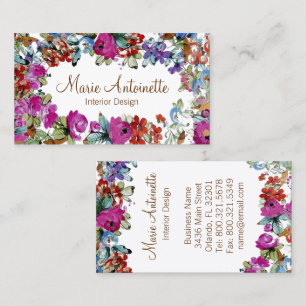 Marie Antonieta en las flores - tarjetas de visita