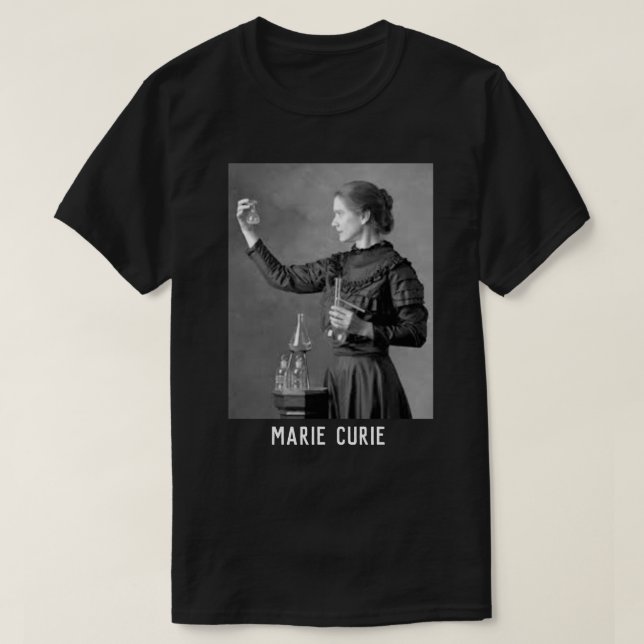 marie curie es una camiseta elegante y negra del f (Diseño del anverso)