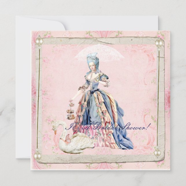 Marie y una invitación nupcial de la ducha del (Anverso)